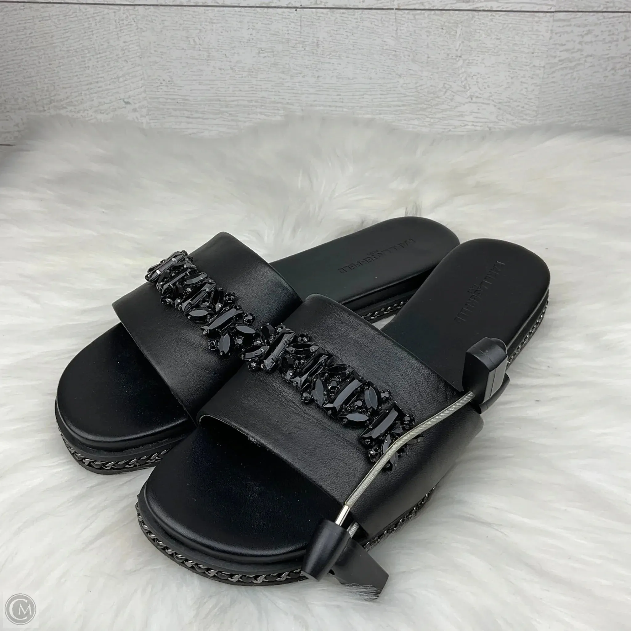 Sandals Designer By Karl Lagerfeld In Black, Size: 10
