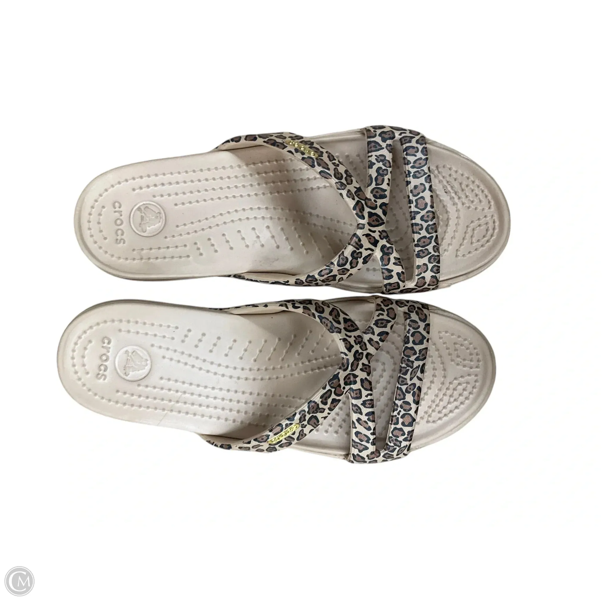 Sandals Flats By Crocs In Animal Print, Size: 7 crocs