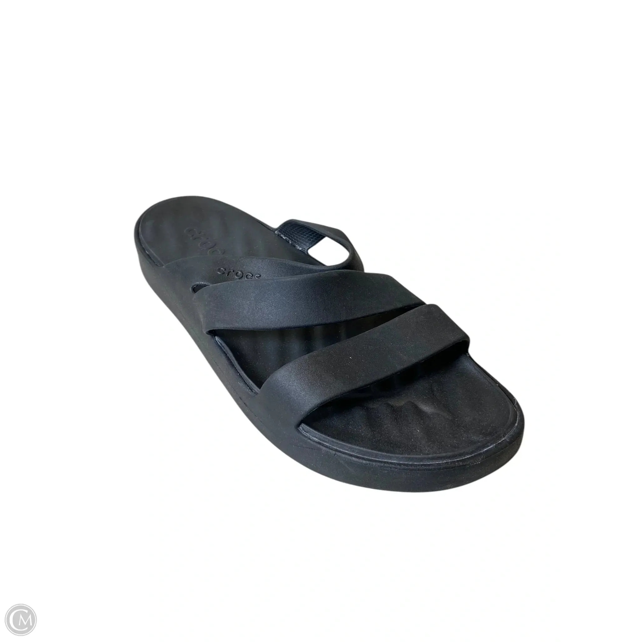 Sandals Flats By Crocs In Black, Size: 11 crocs