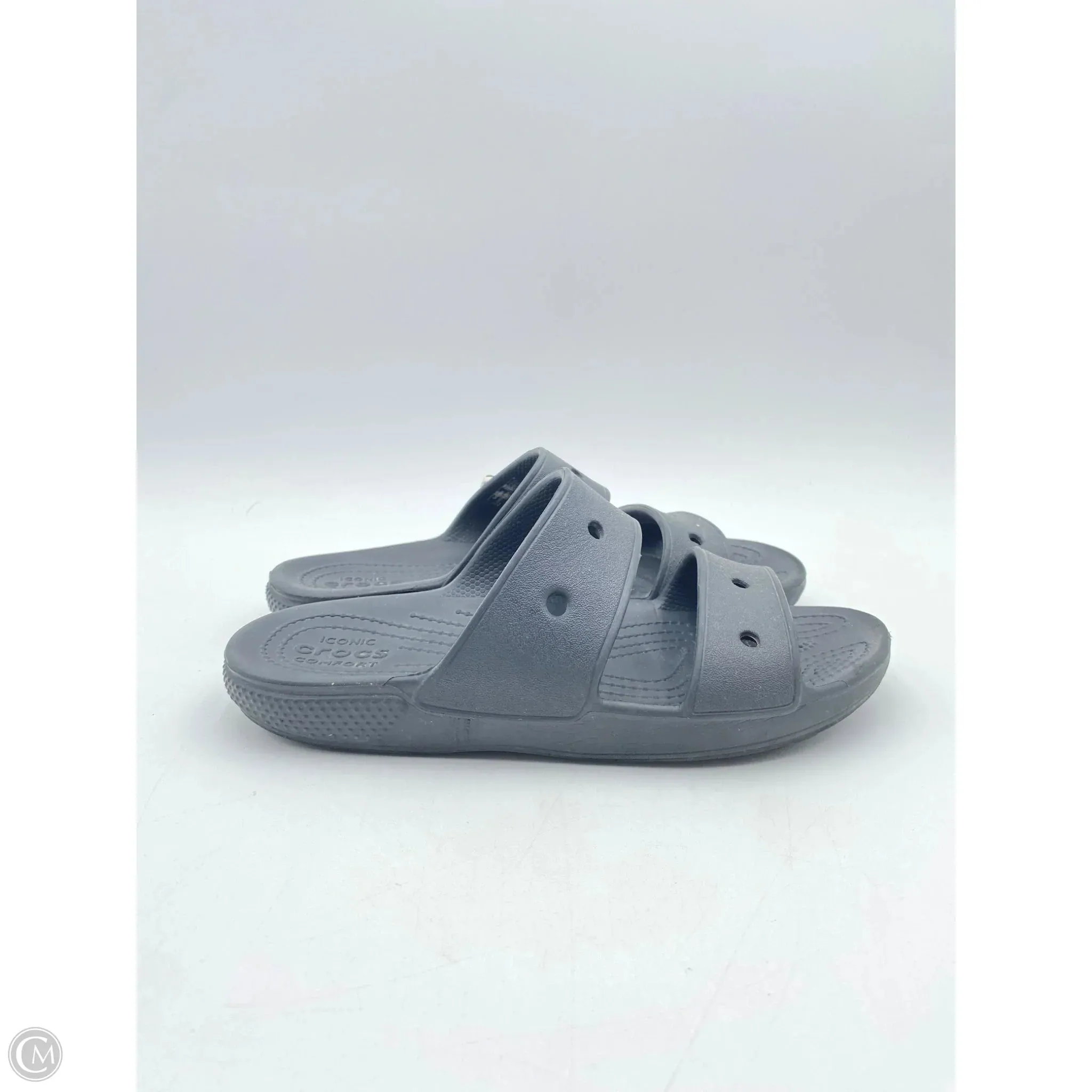 Sandals Flats By Crocs In Black, Size: 7 crocs