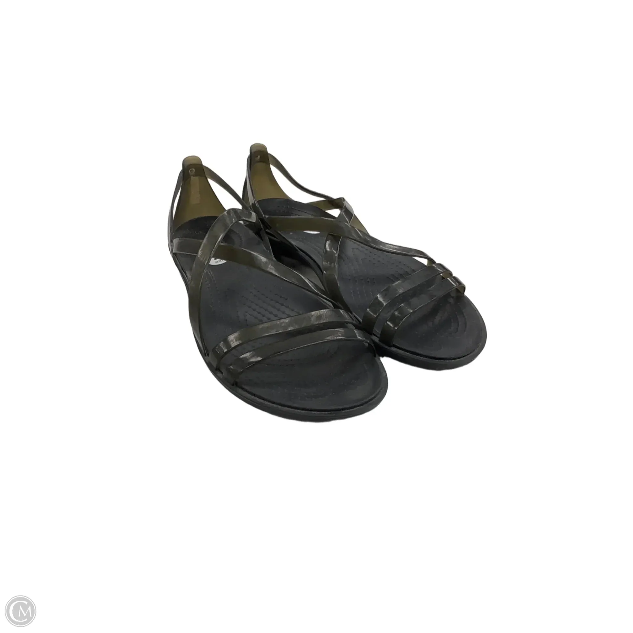 Sandals Flats By Crocs In Black, Size: 7 crocs