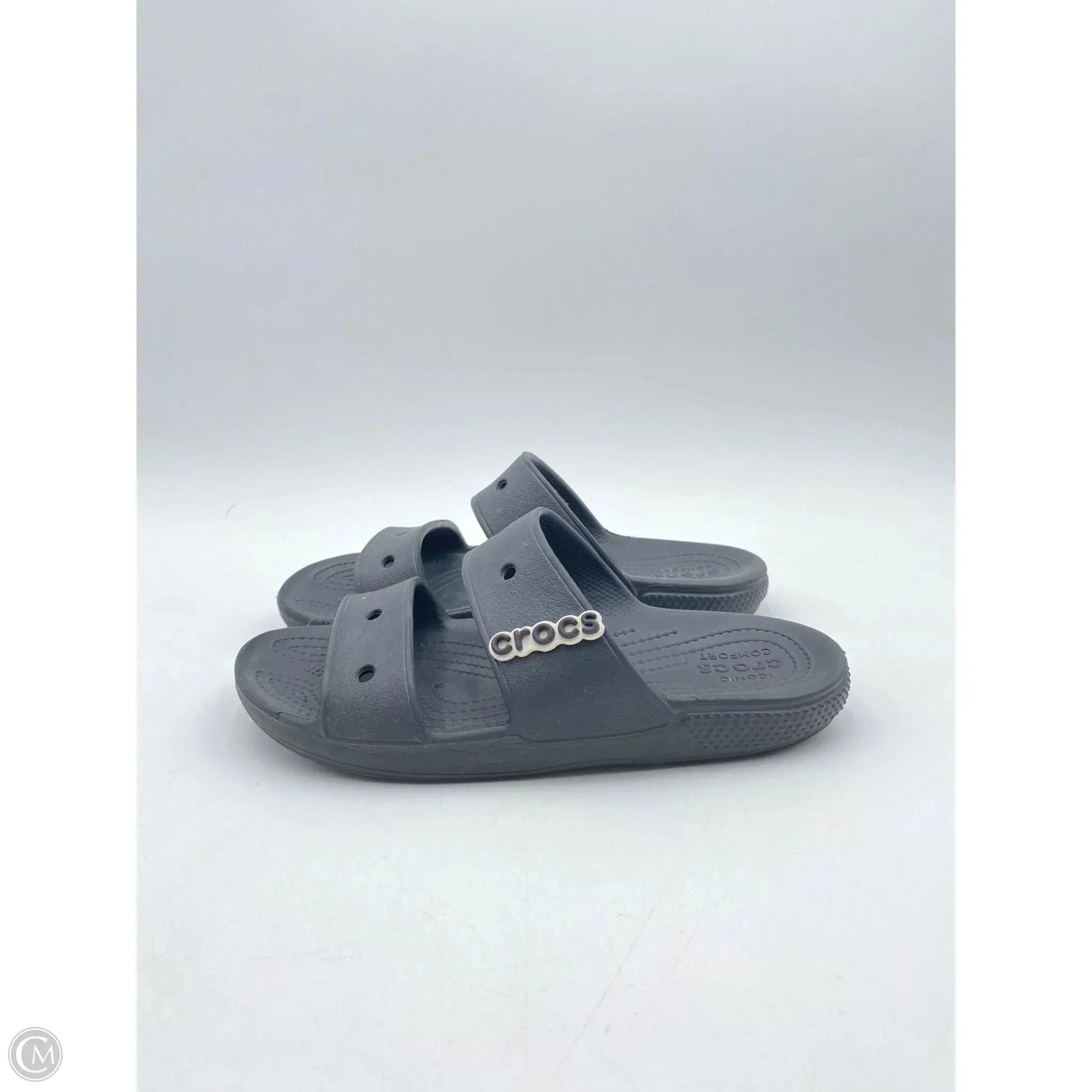 Sandals Flats By Crocs In Black, Size: 7 crocs