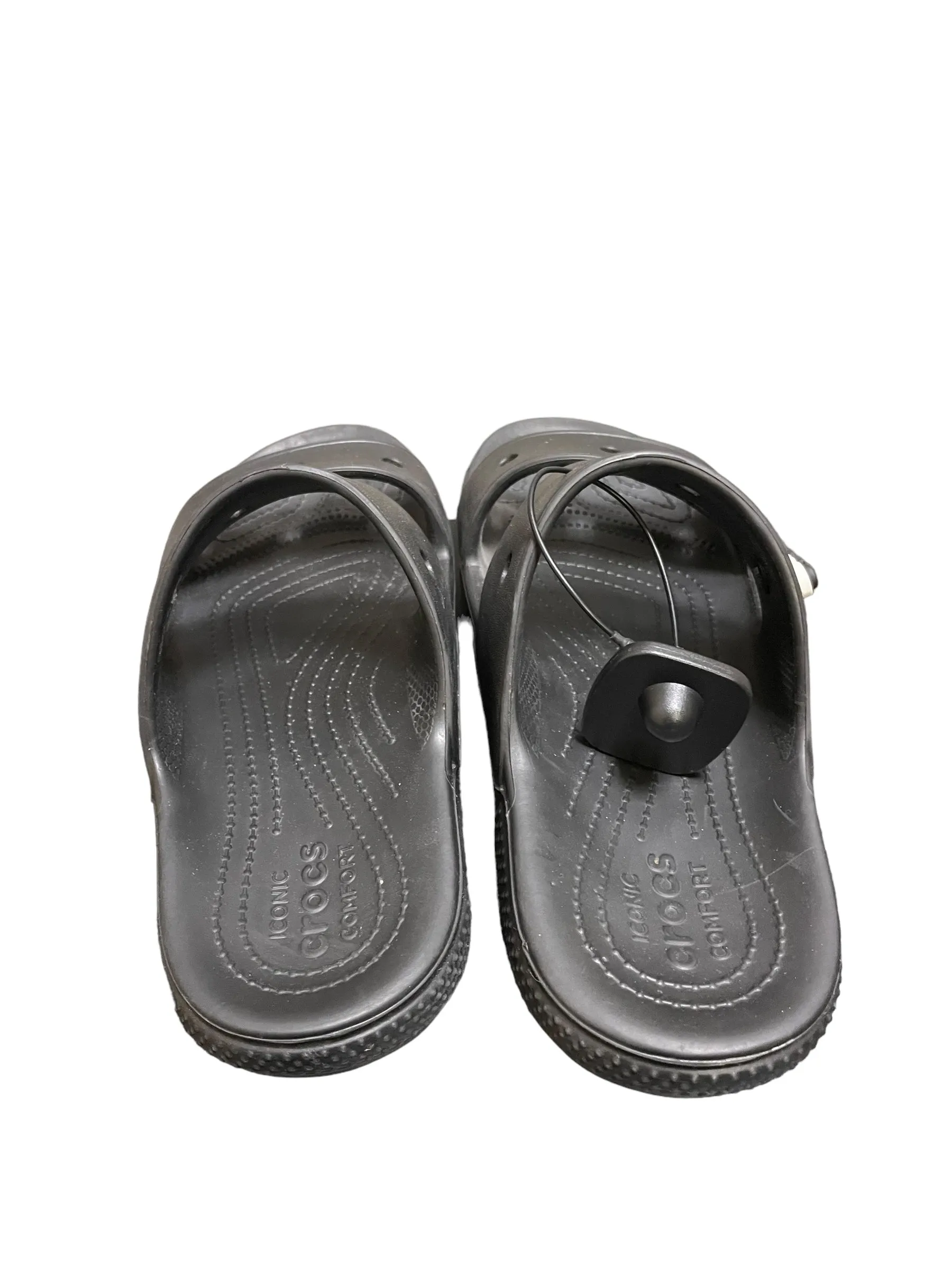 Sandals Flats By Crocs In Black, Size: 8 crocs