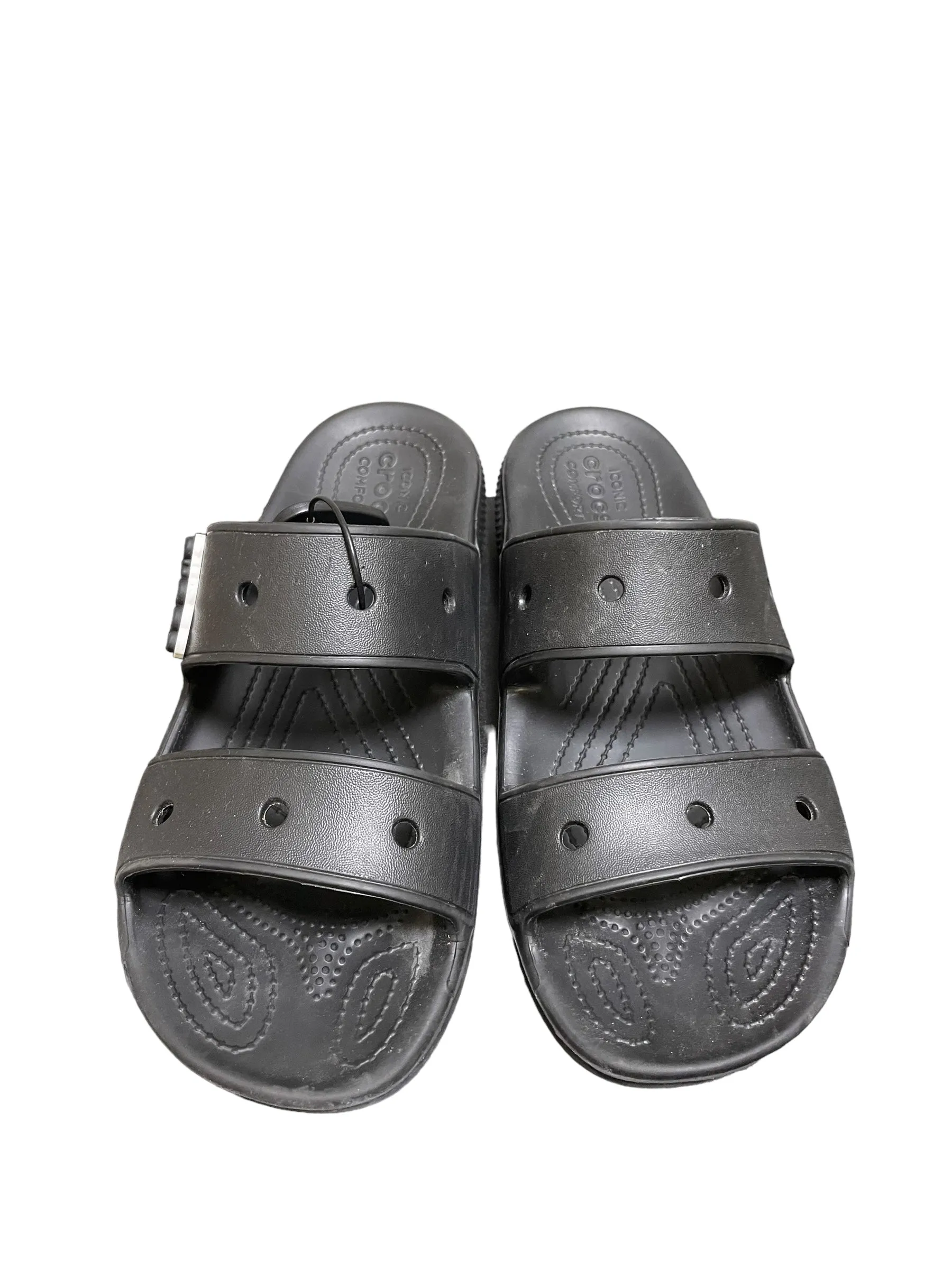 Sandals Flats By Crocs In Black, Size: 8 crocs