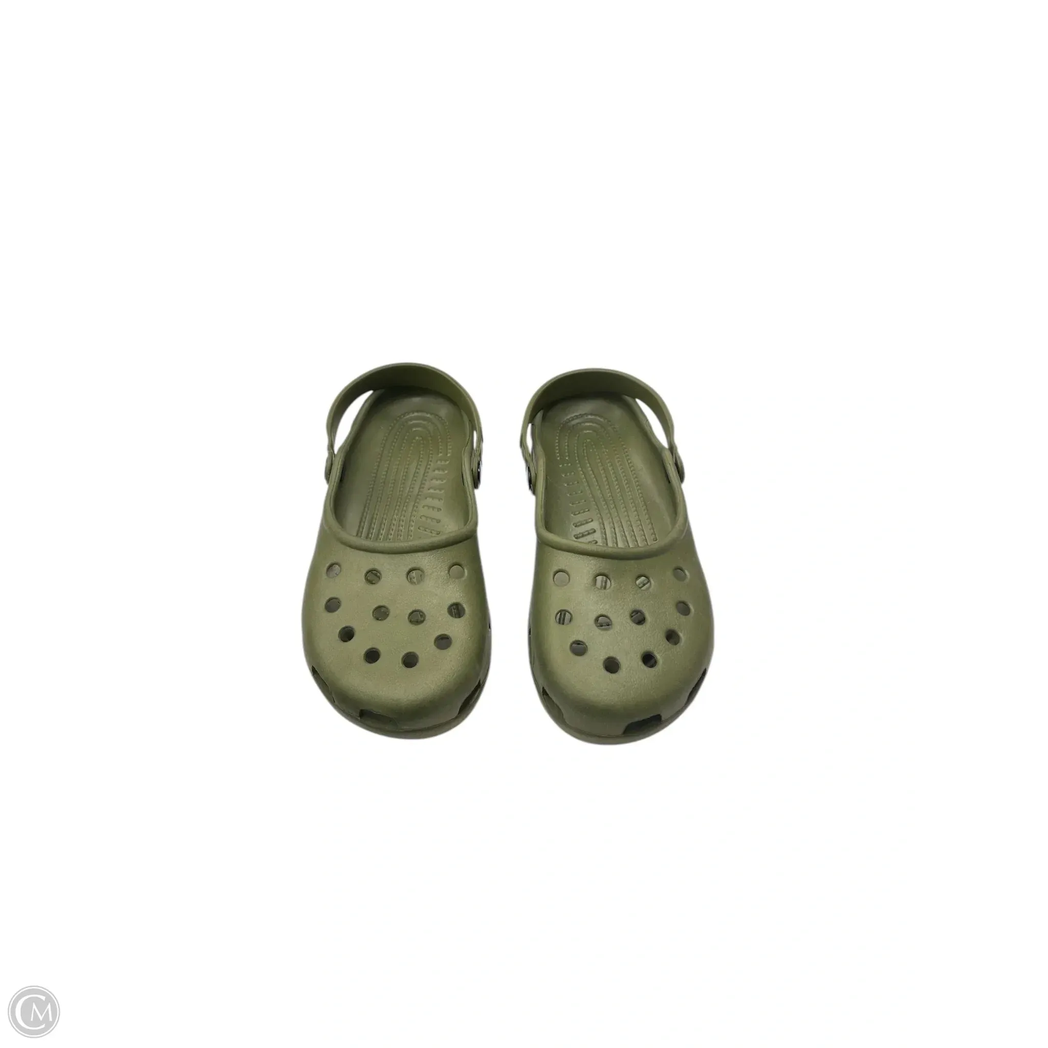 Sandals Flats By Crocs In Green, Size: 11 crocs