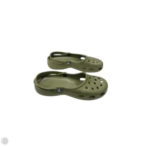 Sandals Flats By Crocs In Green, Size: 11 crocs