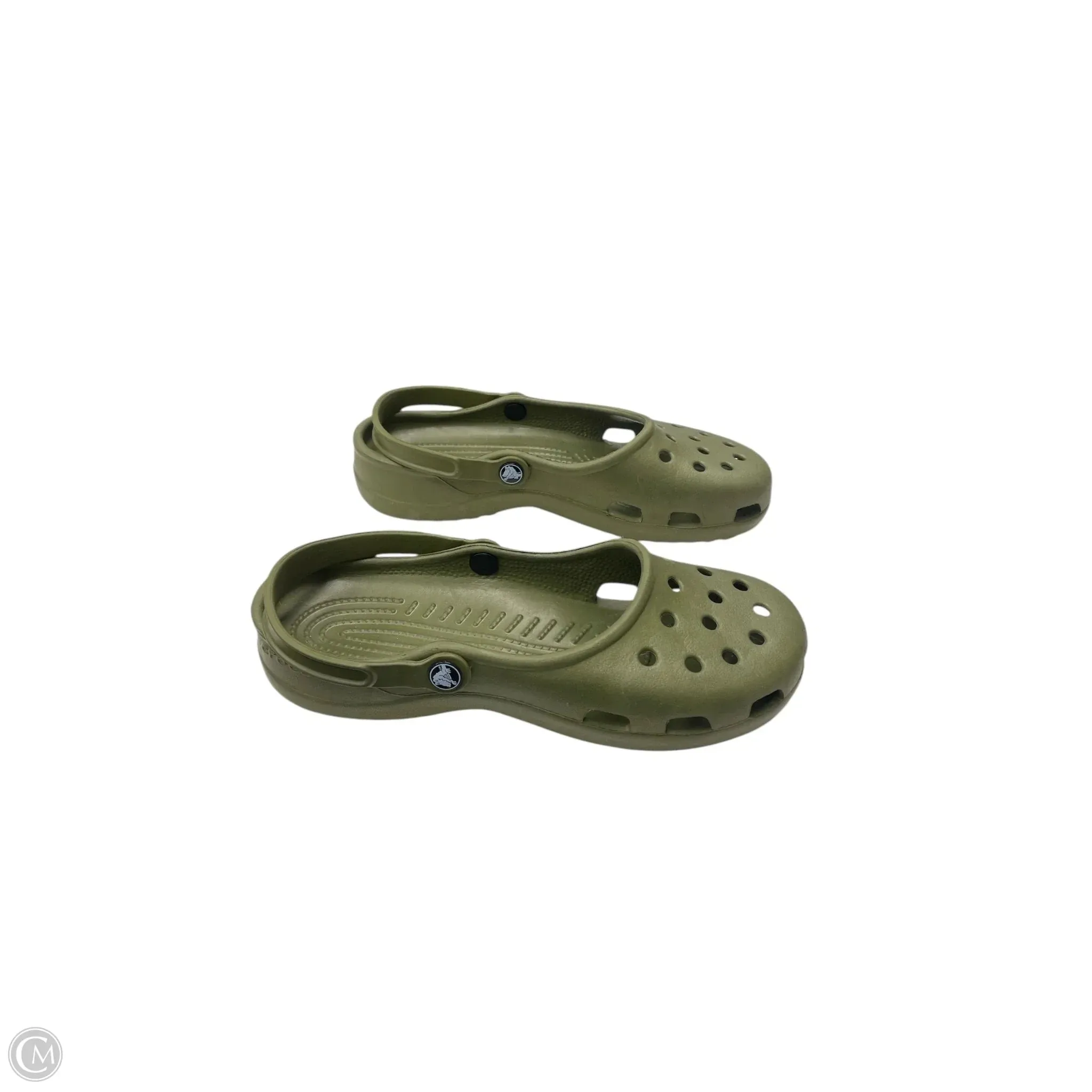 Sandals Flats By Crocs In Green, Size: 11 crocs
