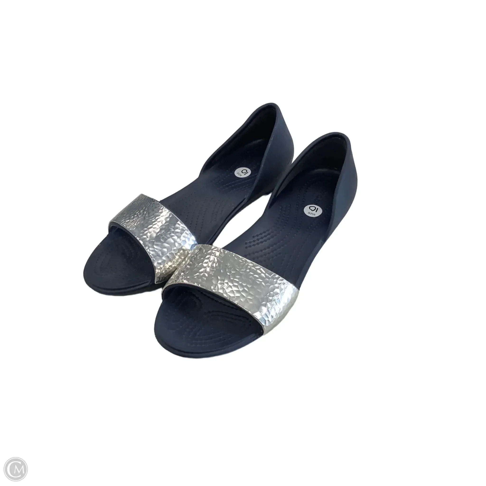 Sandals Flats By Crocs In Navy, Size: 10 crocs