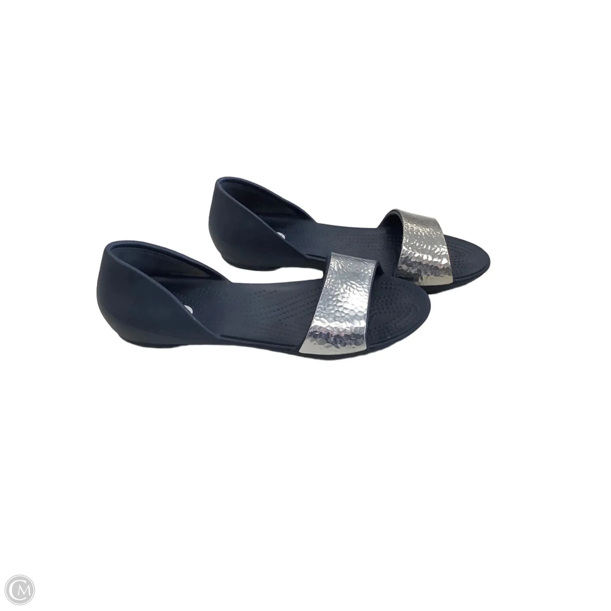Sandals Flats By Crocs In Navy, Size: 10 crocs
