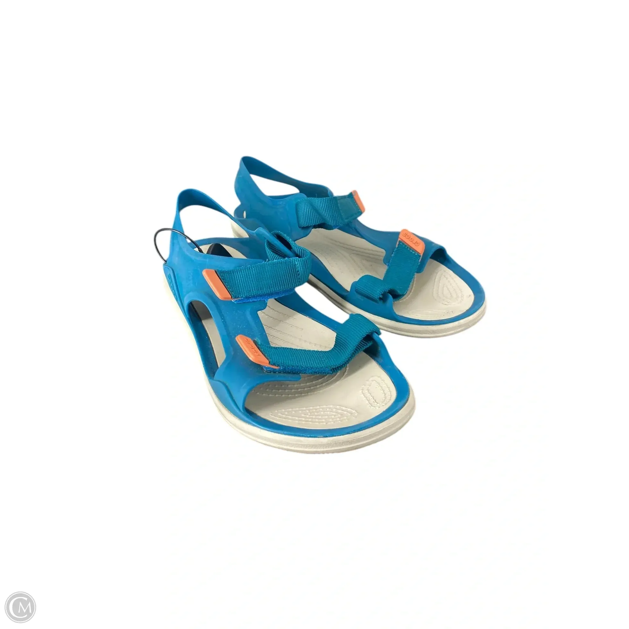 Sandals Flats By Crocs In Teal, Size: 9 crocs