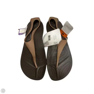 Sandals Flip Flops By Crocs In Brown, Size: 9 crocs