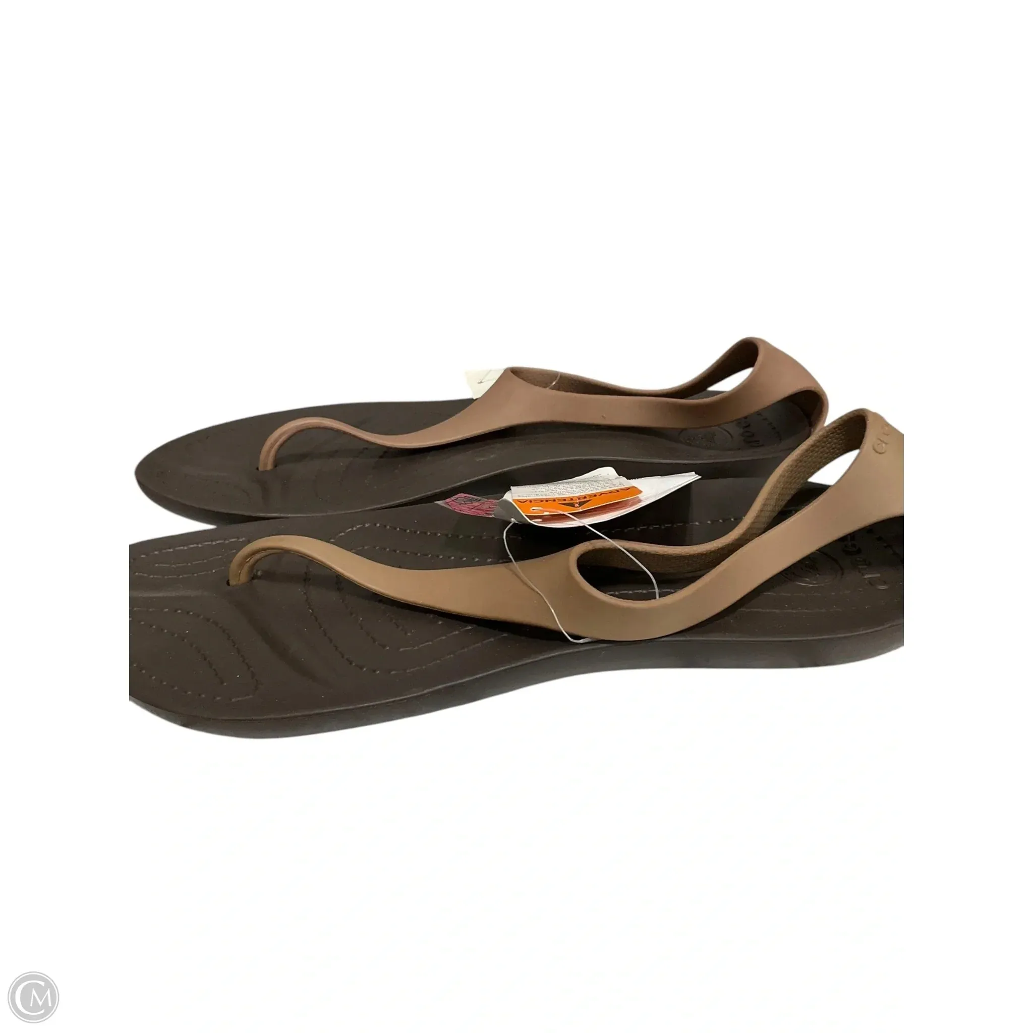 Sandals Flip Flops By Crocs In Brown, Size: 9 crocs