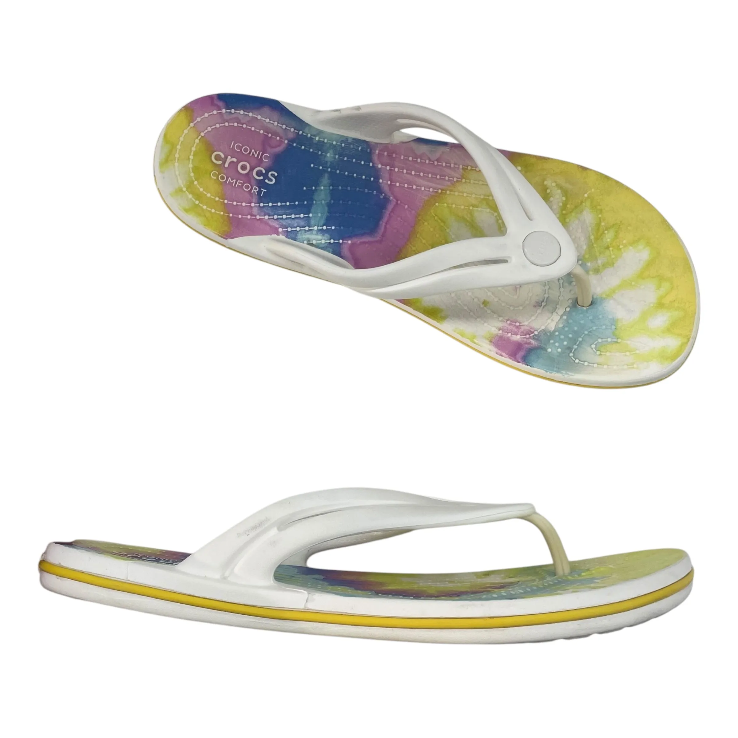 Sandals Flip Flops By Crocs In Multi, Size:9 crocs