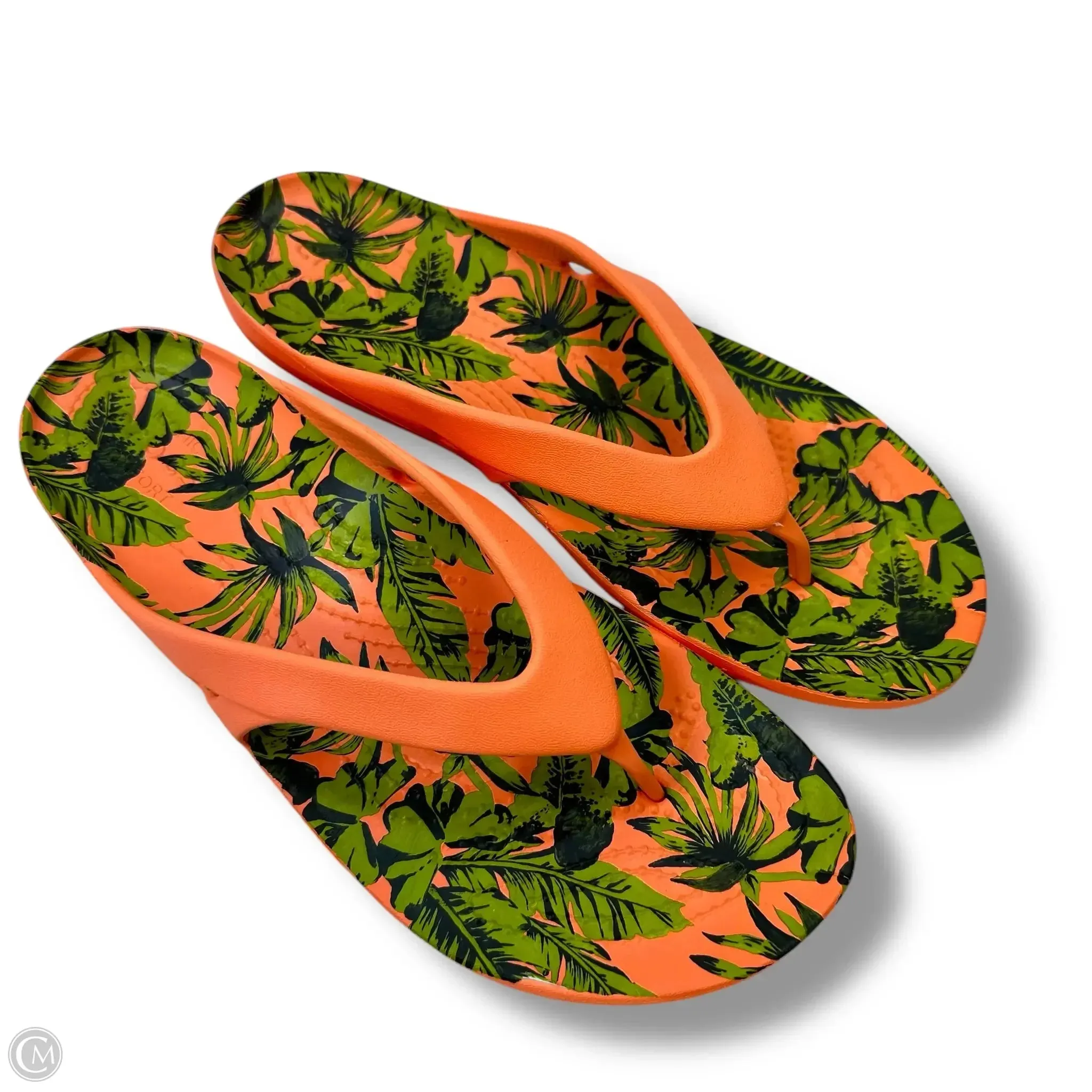 Sandals Flip Flops By Crocs In Tropical, Size: 9 crocs