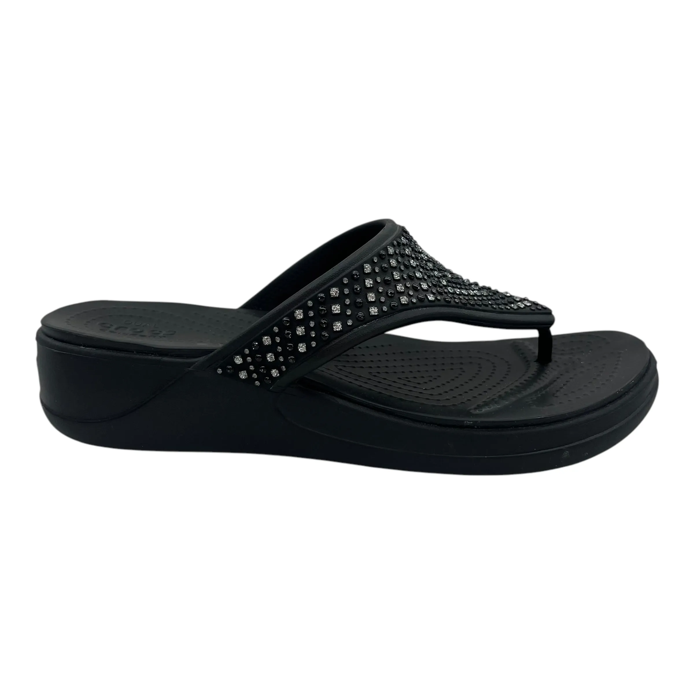 Sandals Heels Platform By Crocs In Black, Size:10 crocs