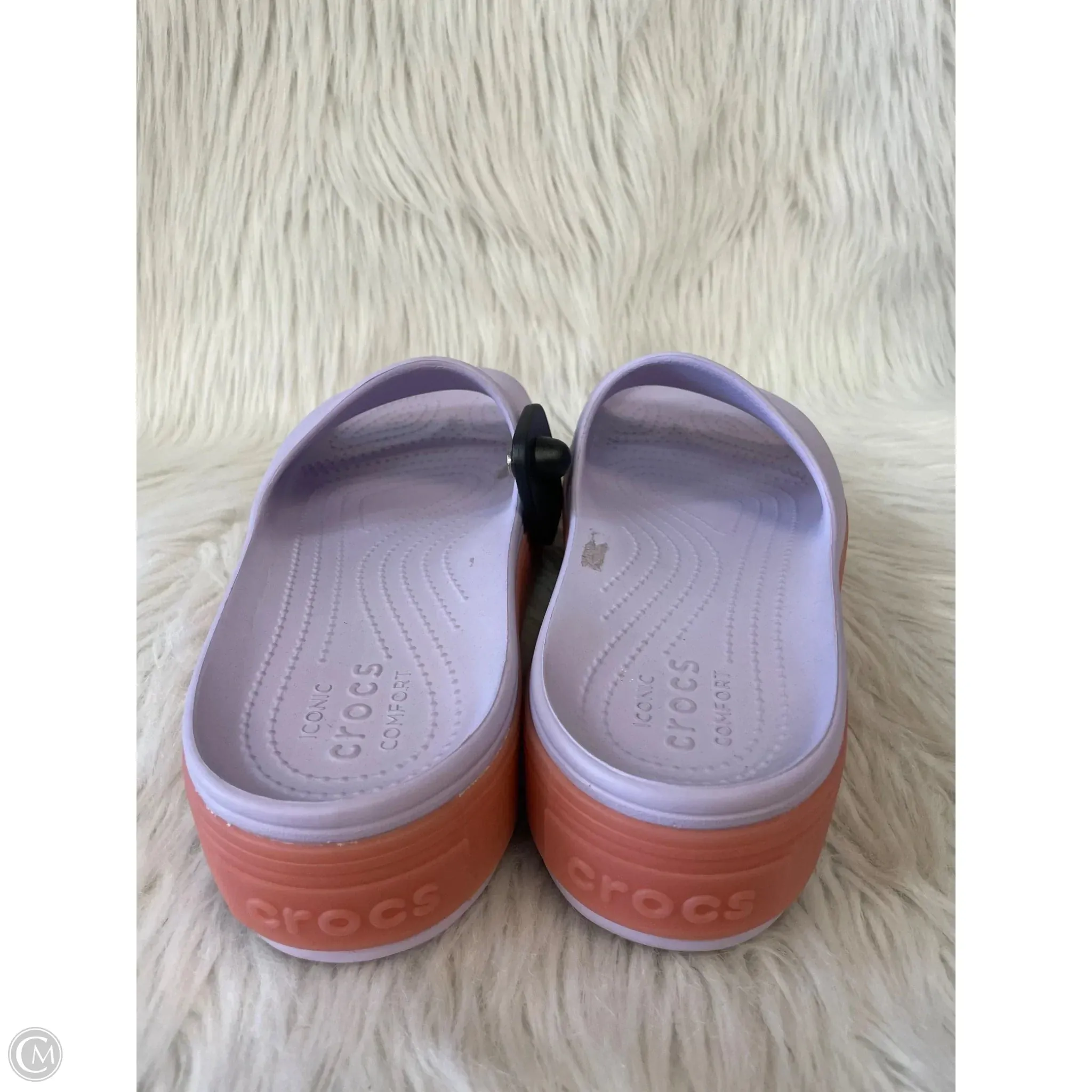 Sandals Heels Platform By Crocs In Orange & Purple, Size: 10 crocs
