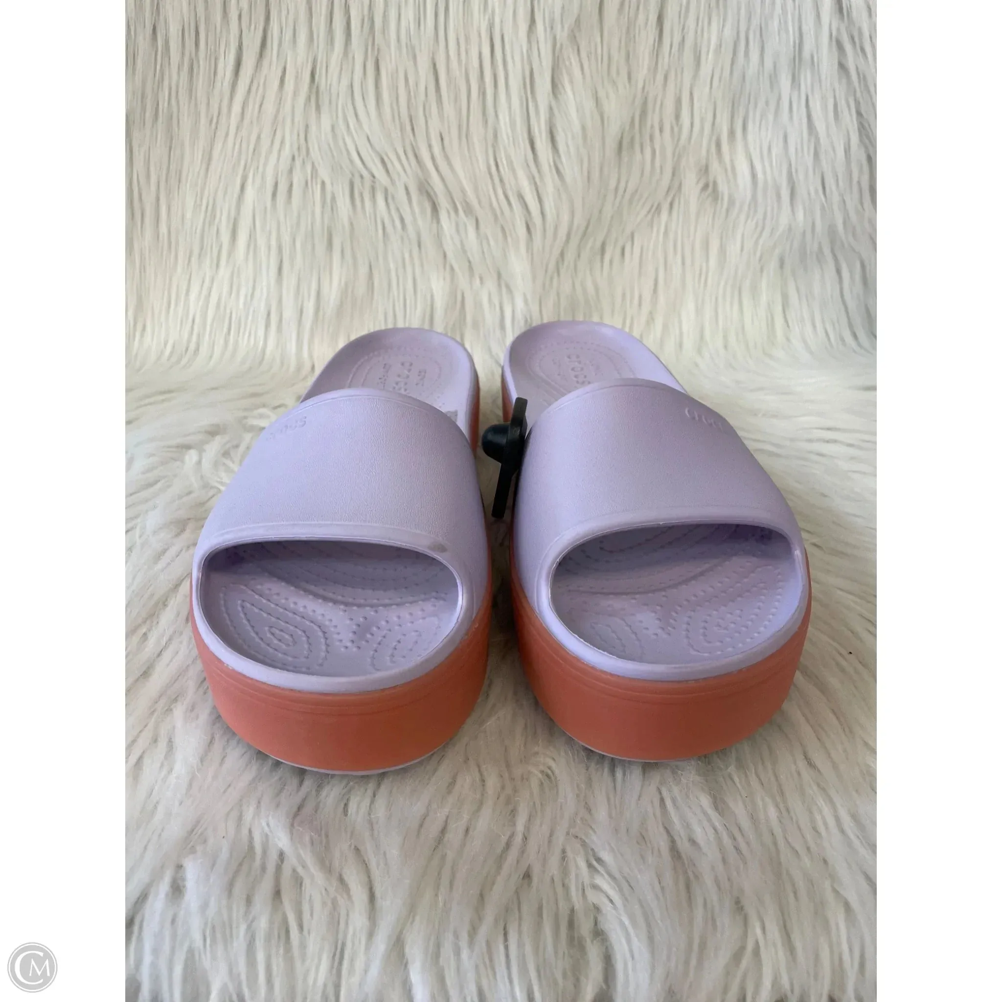 Sandals Heels Platform By Crocs In Orange & Purple, Size: 10 crocs