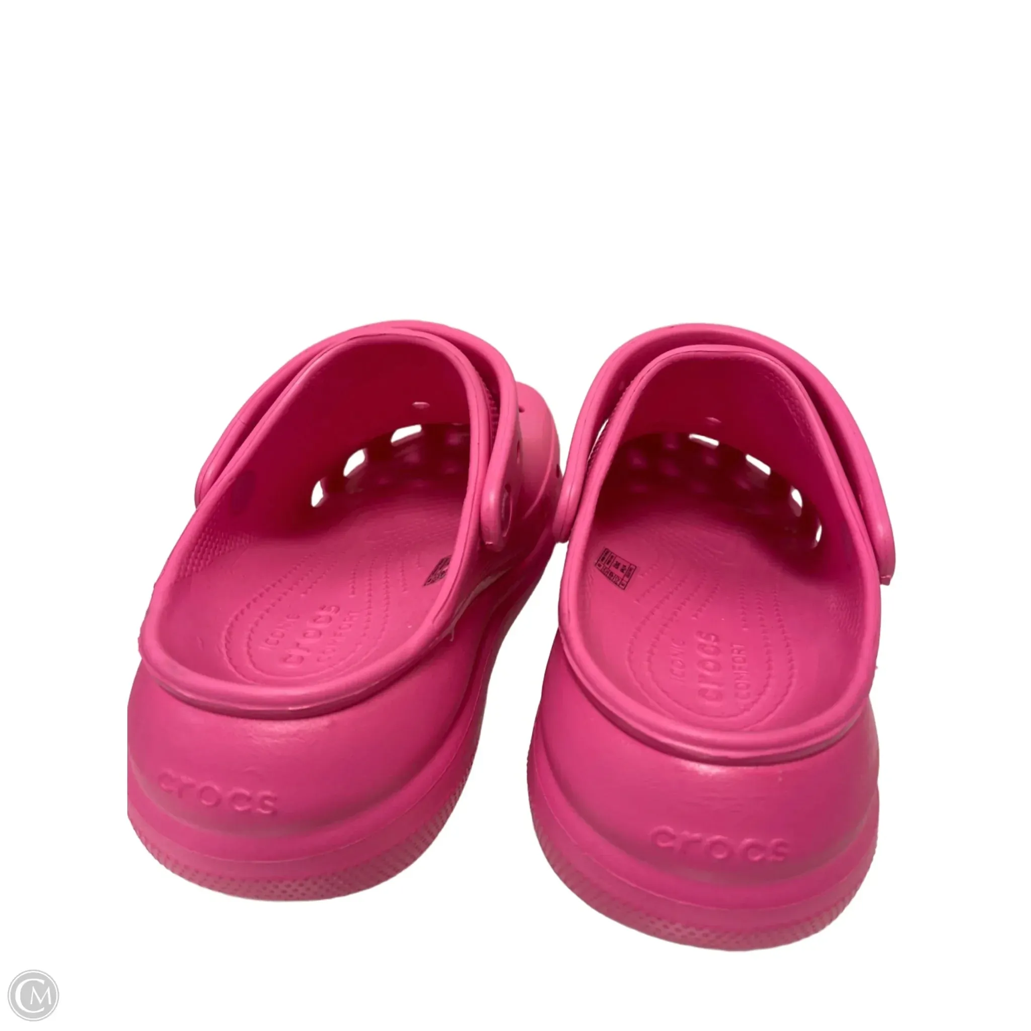 Sandals Heels Platform By Crocs In Pink, Size: 9 crocs