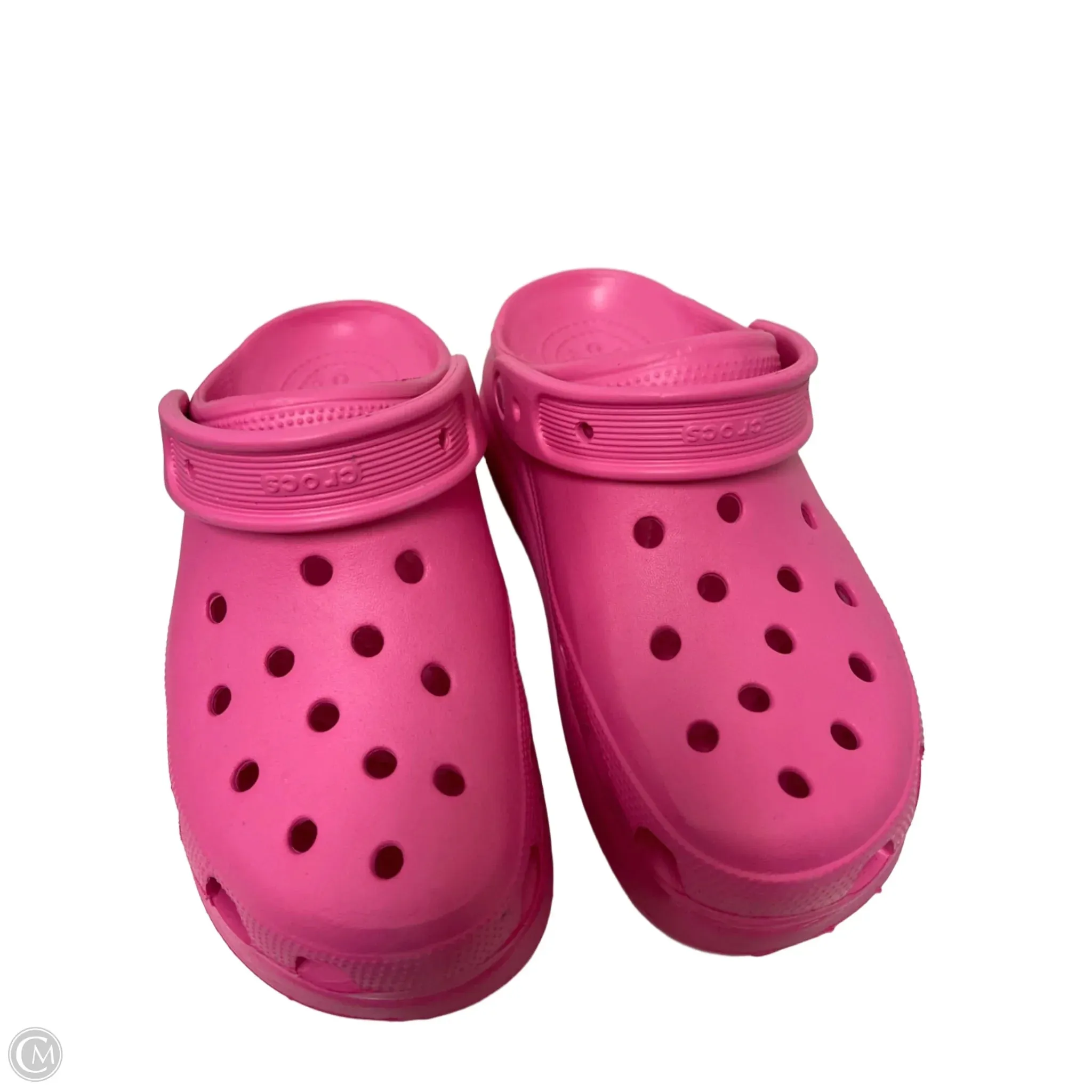 Sandals Heels Platform By Crocs In Pink, Size: 9 crocs