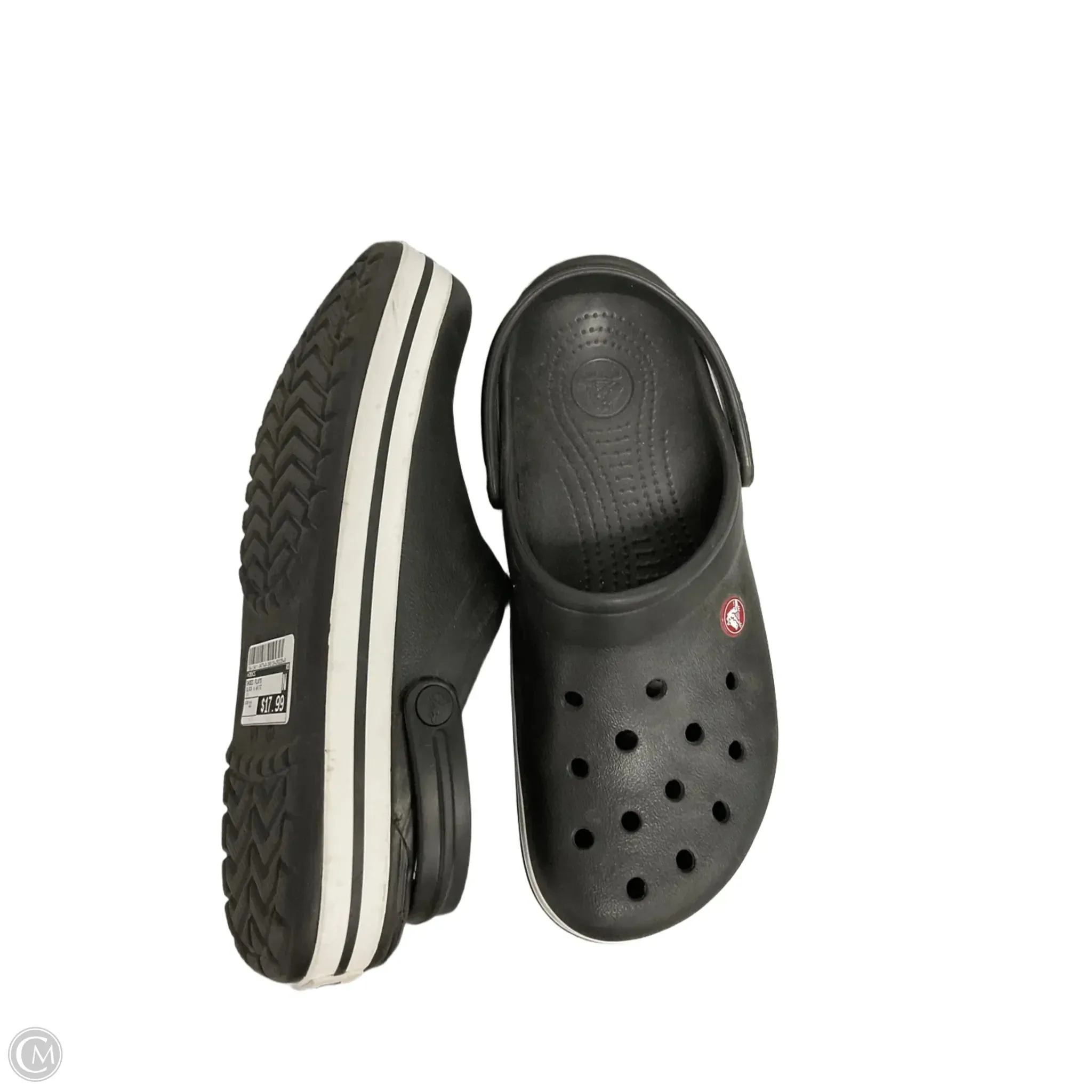 Shoes Flats By Crocs In Black & White, Size: 11 crocs