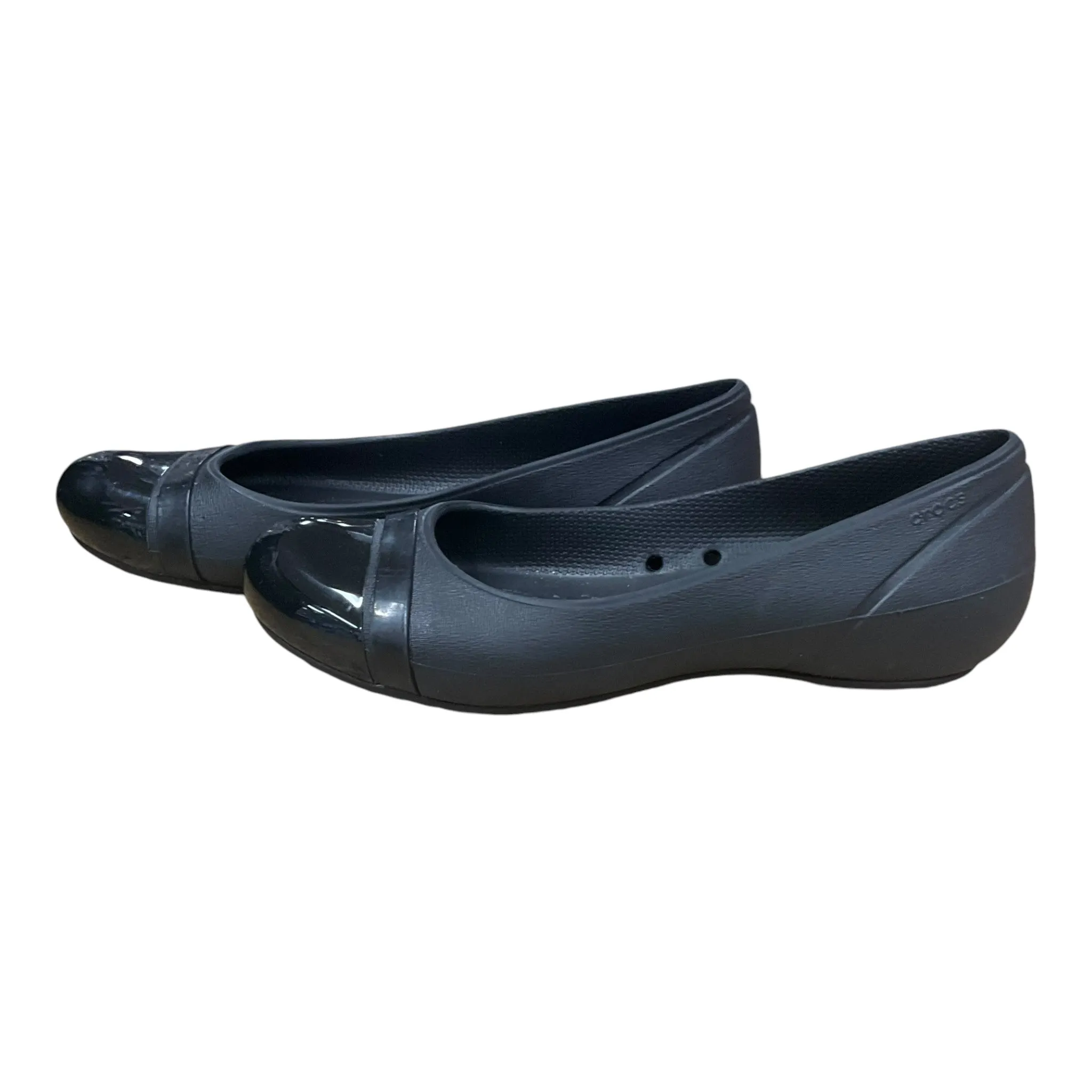Shoes Flats By Crocs In Black, Size: 7 crocs