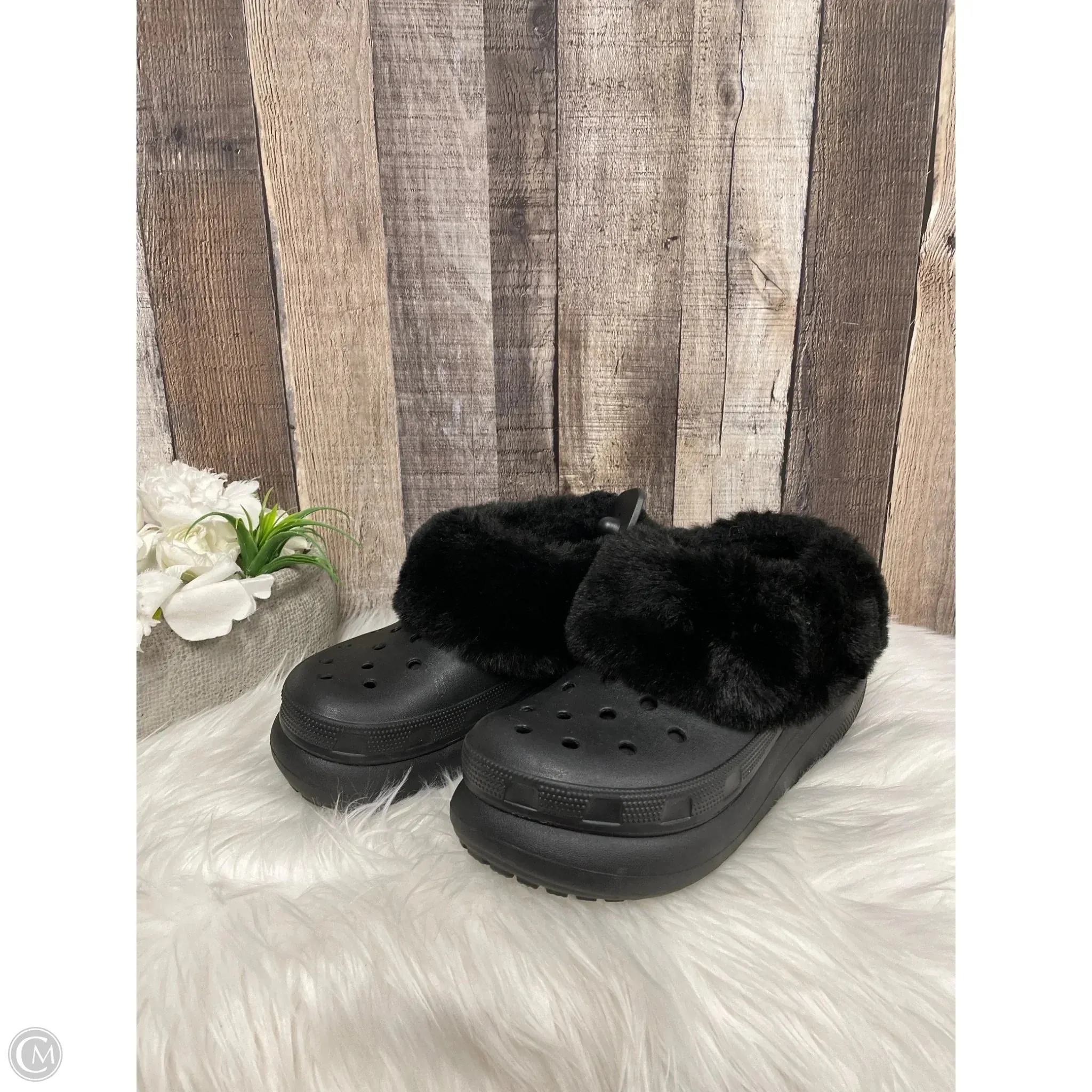 Shoes Heels Platform By Crocs In Black, Size: 8 crocs