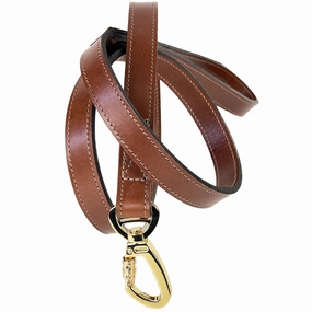 Signature Collection Dog Leash Rich Brown/Gold dog mixer,pet meal booster