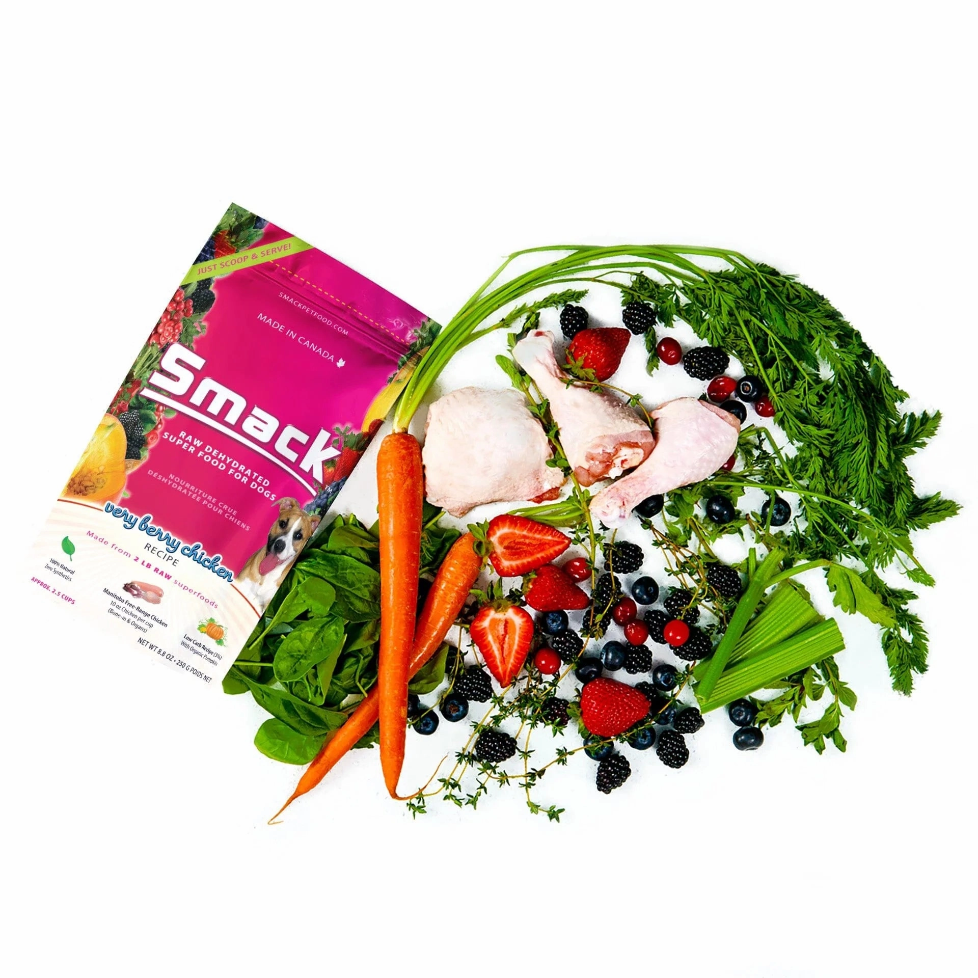 Smack Raw Dehydrated Super Food For Dogs (Very Berry Chicken)