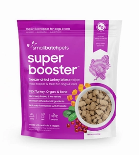 Small Batch Super Booster Freeze-Dried Meal Topper & Treat for Dogs & Cats (Turkey Bites) dog multipurpose item,all-in-one pet tool