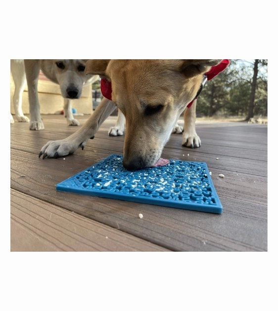 SodaPup Enrichment Lick Mat For Dogs (Square / Green Jigsaw)