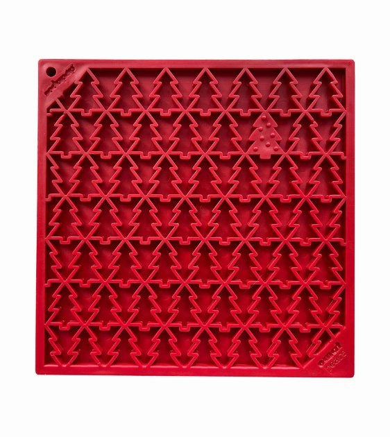 SodaPup Enrichment Lick Mat For Dogs (Square / Red Tree) dog bowl,pet feeder