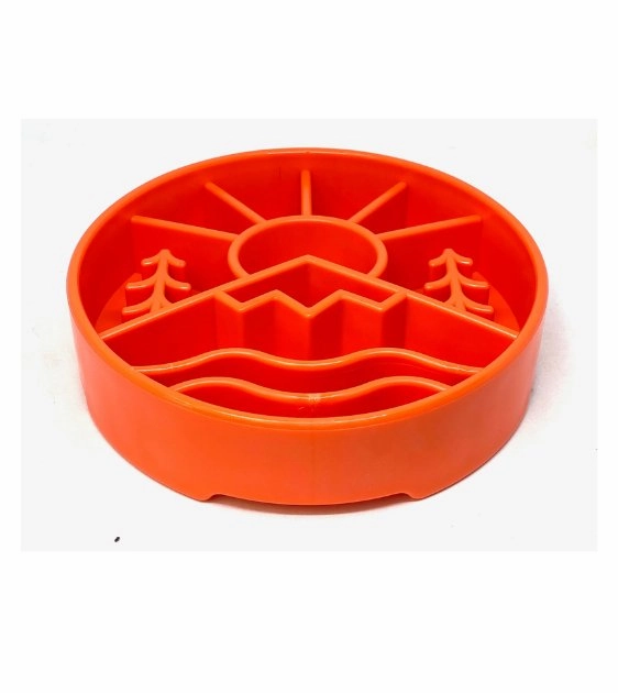 SodaPup Enrichment Slow Feeder Bowl For Dogs (Round / Green Great Outdoors)