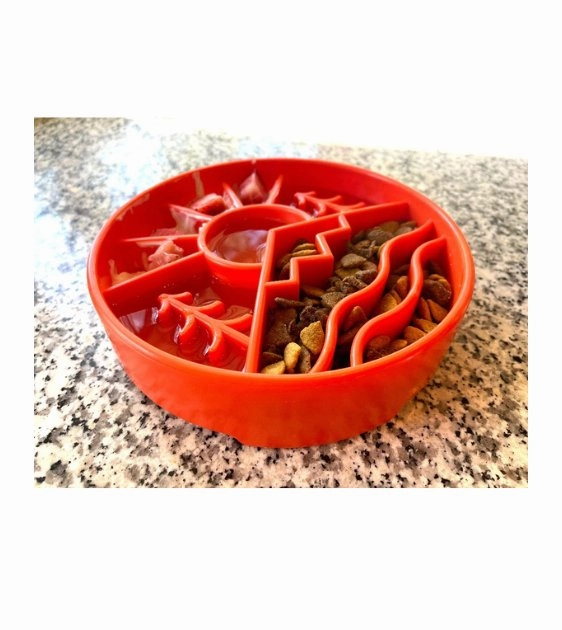 SodaPup Enrichment Slow Feeder Bowl For Dogs (Round / Green Great Outdoors)