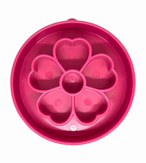 SodaPup Enrichment Slow Feeder Bowl For Dogs (Round / Pink Flower) dog bowl,pet feeder