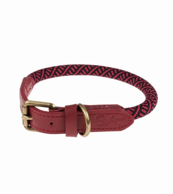 Sophie Allport Rope Collar (Red) dog charms,dog ID