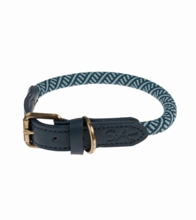Sophie Allport Rope Collar (Teal) dog charms,dog ID