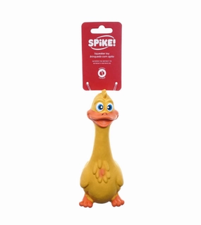 Spike! Latex Duck Squeaker Toy for Dogs wet dog food,moist dog food