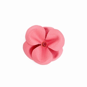 Spring Rhinestone Leather Dog Flowerette Slider Strawberry Ice