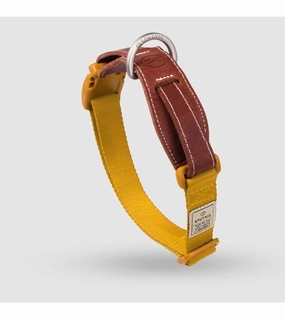 Sputnik Leather & Nylon (Yellow) Dog Collar dog charms,dog ID