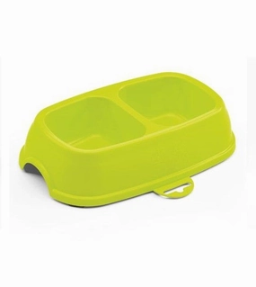 Stefanplast Break 13 Double Bowl (Lime Green) Cats & Dogs dog bowl,pet feeder