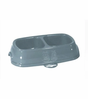 Stefanplast Break 13 Double Bowl (Powdered Blue) For Cats & Dogs small breed food,tiny dog food
