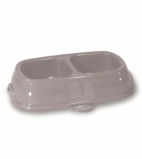Stefanplast Break 13 Double Bowl (Powdered Pink) For Cats & Dogs small breed food,tiny dog food