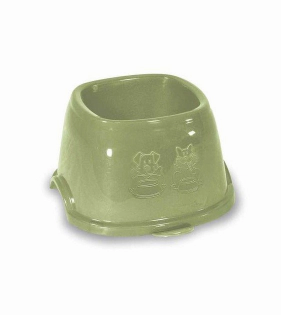 Stefanplast Break 9 Square Cat & Dog Bowl (Green) small breed food,tiny dog food