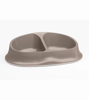 Stefanplast Chic Double Cat & Dog Bowl (Dove Grey) small breed food,tiny dog food