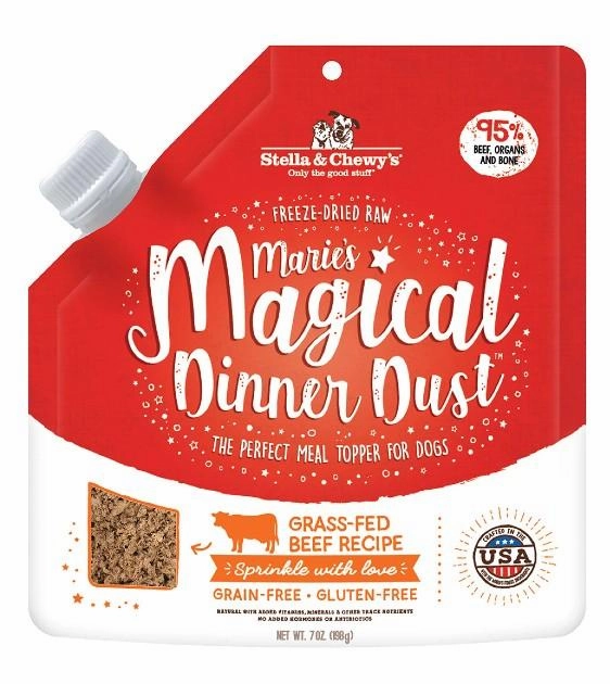 Stella & Chewy's Marie's Magical Dinner Dust (Grass-Fed Beef) Freeze Dried Raw Dog Food Topper dog multipurpose item,all-in-one pet tool