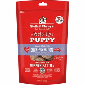 Stella & Chewy's Perfectly Puppy Chicken & Salmon Dinner Patties Grain-Free Freeze-Dried Raw Dog Food 14oz freeze dried dog food,raw nutrition dog,dog freeze dried kibble
