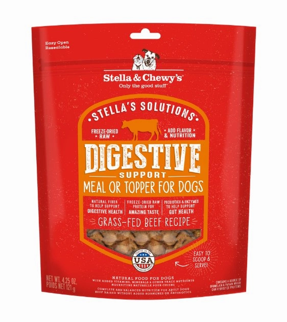 Stella & Chewy's Stella's Solutions (Digestive Boost) Grass-Fed Beef Freeze-Dried Raw Dog Food dog skin care,coat supplements