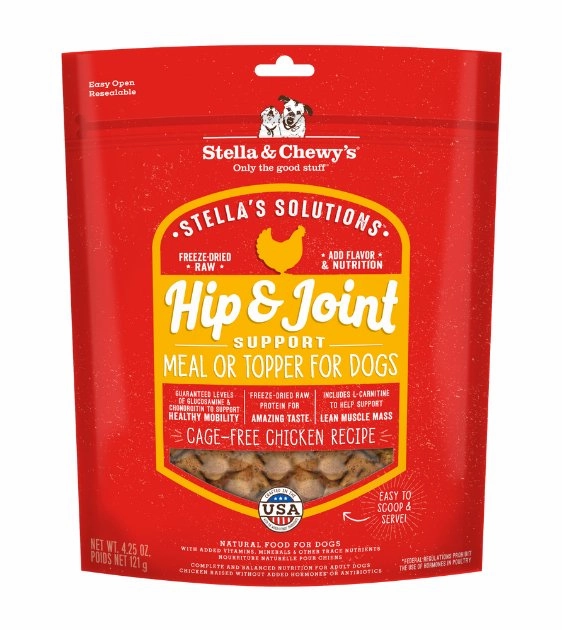 Stella & Chewy's Stella's Solutions (Hip & Joint Boost) Cage-Free Chicken Freeze-Dried Raw Dog Food freeze-dried dog food,lightweight pet food
