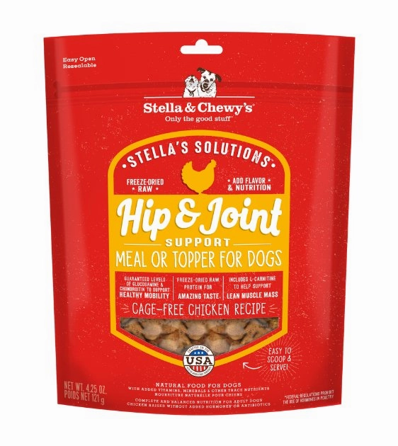 Stella & Chewy's Stella's Solutions (Hip & Joint Boost) Cage-Free Chicken Freeze-Dried Raw Dog Food dog skin care,coat supplements