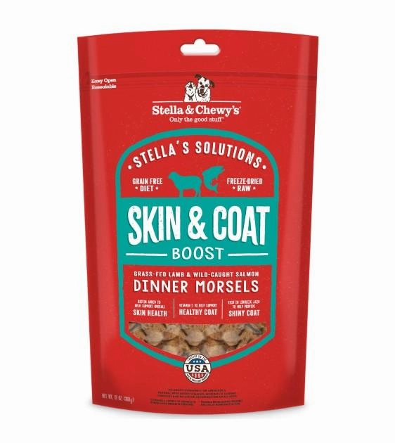 Stella & Chewy's Stella's Solutions (Skin & Coat Boost) Grass-Fed Lamb & Wild-Caught Salmon Freeze Dried Raw Dog Food